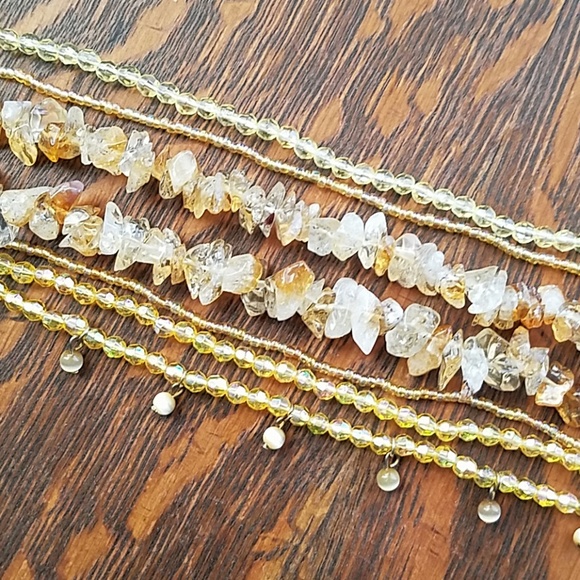 BOHO YELLOW QUARTZ & CRYSTAL NECKLACE - Picture 4 of 6